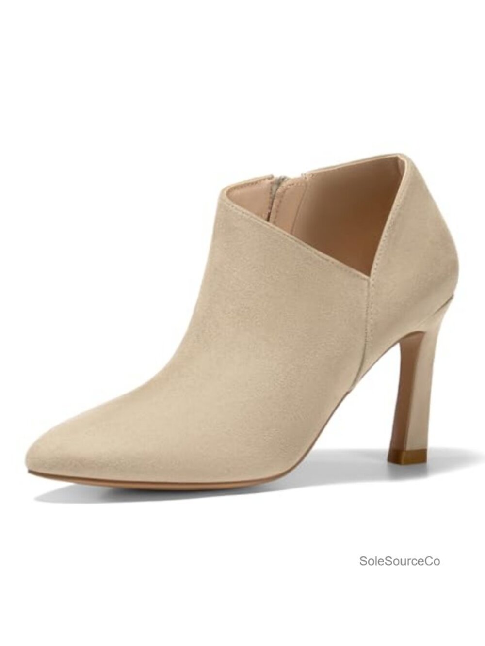 Pointed Toe V Cut Ankle Boots Kitten Heel Side Zip Office Booties